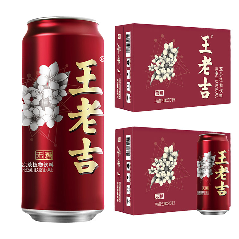 王老吉品牌形象，王老吉包裝，王老吉無糖低糖包裝，王老吉標志