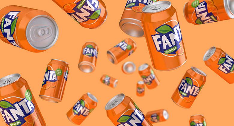 芬達（FANTA）標志，芬達（FANTA）LOGO，芬達（FANTA）品牌形象設計，飲品包裝設計，飲品品牌設計
