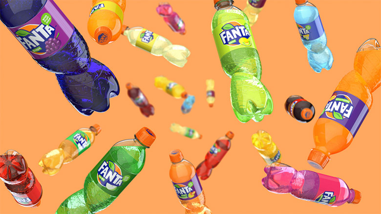 芬達（FANTA）標志，芬達（FANTA）LOGO，芬達（FANTA）品牌形象設計，飲品包裝設計，飲品品牌設計