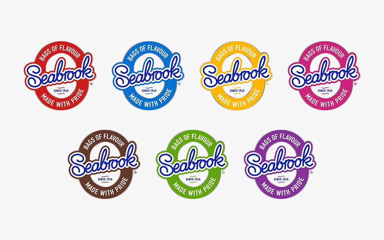 Seabrook薯片LOGO，Seabrook薯片標志，知名薯片品牌設計，薯片品牌包裝設計，食品品牌形象設計