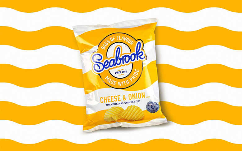 Seabrook薯片LOGO，Seabrook薯片標志，知名薯片品牌設計，薯片品牌包裝設計，食品品牌形象設計