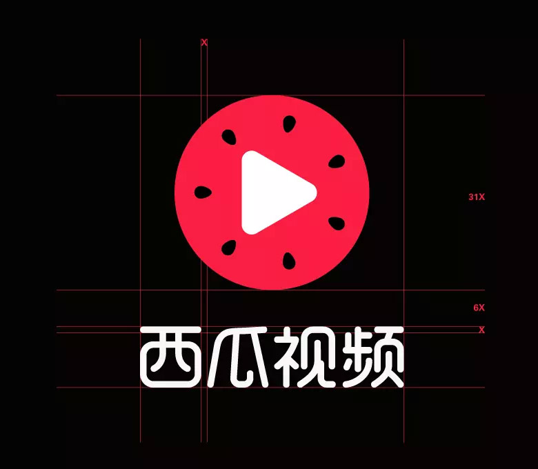 頭條視頻標志，西瓜視頻標志，西瓜視頻LOGO，西瓜視頻品牌設計，視頻形象設計