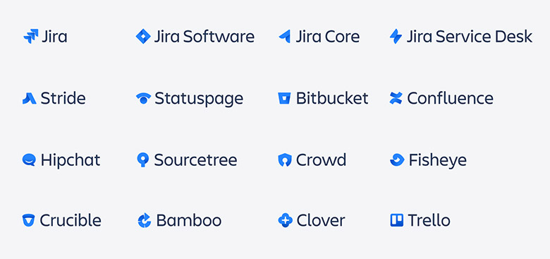 AtlassianLOGO，Atlassian標志，Atlassian形象設計，軟件開發(fā)標志設計，軟件開發(fā)品牌設計