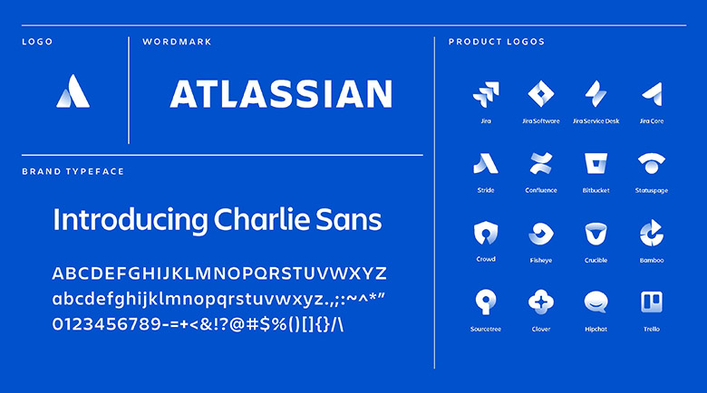 AtlassianLOGO，Atlassian標志，Atlassian形象設計，軟件開發(fā)標志設計，軟件開發(fā)品牌設計