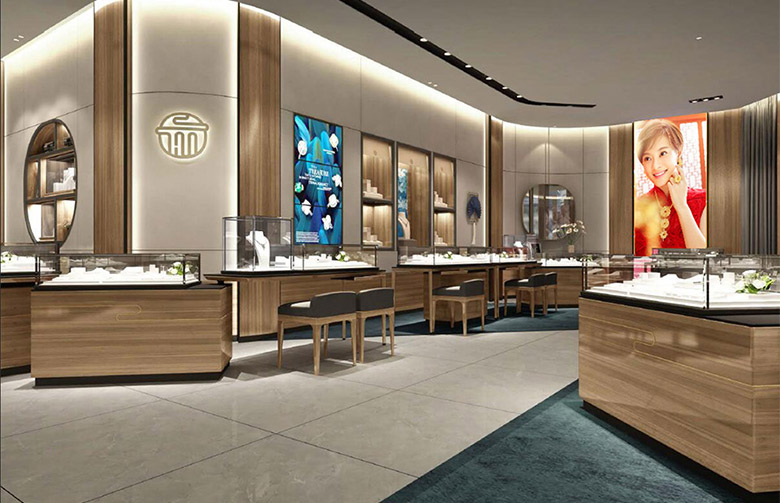老廟黃金標志，老廟黃金LOGO，老廟黃金店面設計，老廟黃金品牌形象設計，黃金珠寶品牌設計