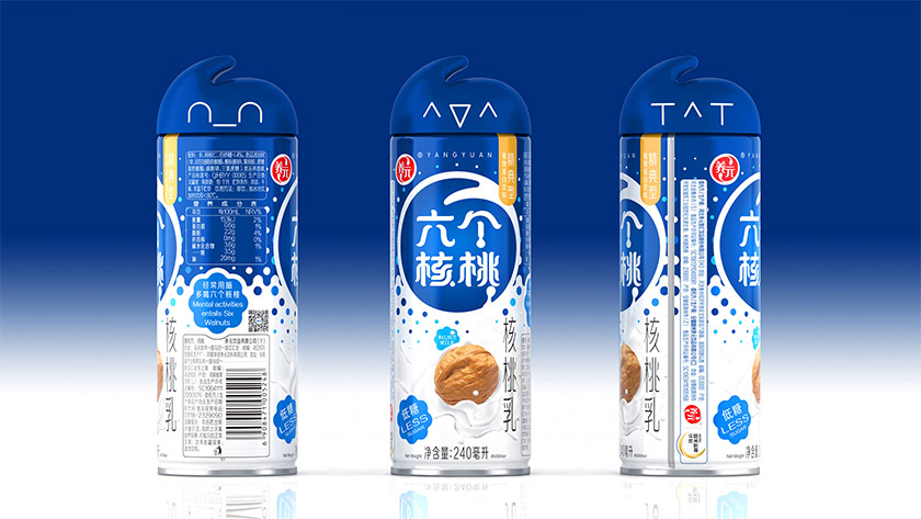 六個核桃標志，六個核桃LOGO，六個核桃包裝，飲品包裝設計，飲品品牌設計