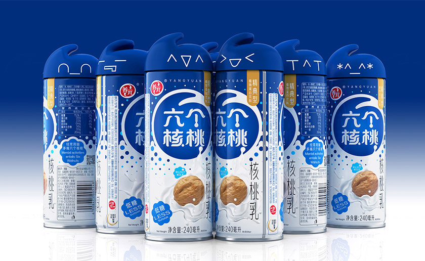 六個核桃標志，六個核桃LOGO，六個核桃包裝，飲品包裝設計，飲品品牌設計