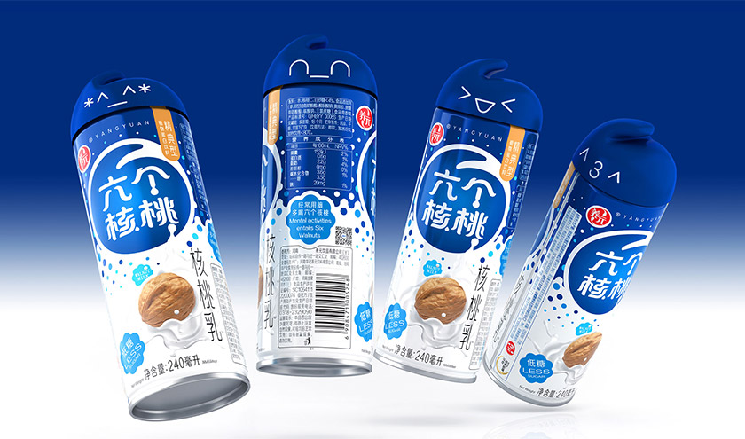 六個核桃標志，六個核桃LOGO，六個核桃包裝，飲品包裝設計，飲品品牌設計