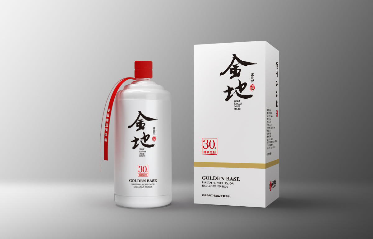 金地白酒包裝設計,金地白酒瓶貼設計,金地白酒品牌形象塑造_全力設計