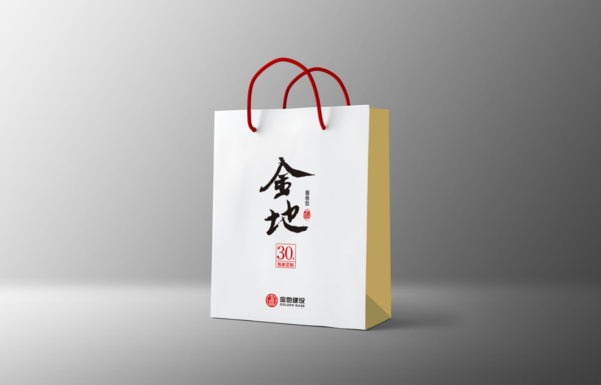 金地白酒包裝設計,金地白酒瓶貼設計,金地白酒品牌形象塑造_全力設計